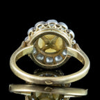 Antique Victorian French Pearl Diamond Daisy Cluster Ring 