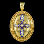 Antique Victorian Pearl Enamel Locket 18ct Gold With Box