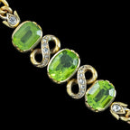 Antique Victorian Peridot Diamond Bracelet 18ct Gold