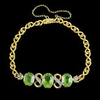 Antique Victorian Peridot Diamond Bracelet 18ct Gold