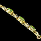 Antique Victorian Peridot Diamond Bracelet 18ct Gold