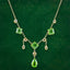 Antique Victorian Peridot Yellow Topaz Lavaliere Necklace 15ct Gold With Box