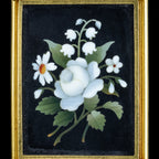 Antique Victorian Pietra Dura Flower Locket 18ct Gold 