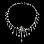 Antique Victorian Pink Paste Pearl Dropper Necklace Silver