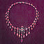 Antique Victorian Pink Paste Pearl Dropper Necklace Silver
