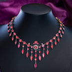 Antique Victorian Pink Paste Pearl Dropper Necklace Silver