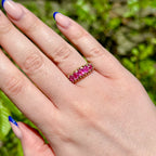 Antique Victorian Pink Sapphire Five Stone Ring 1.7ct Total With Cert 
