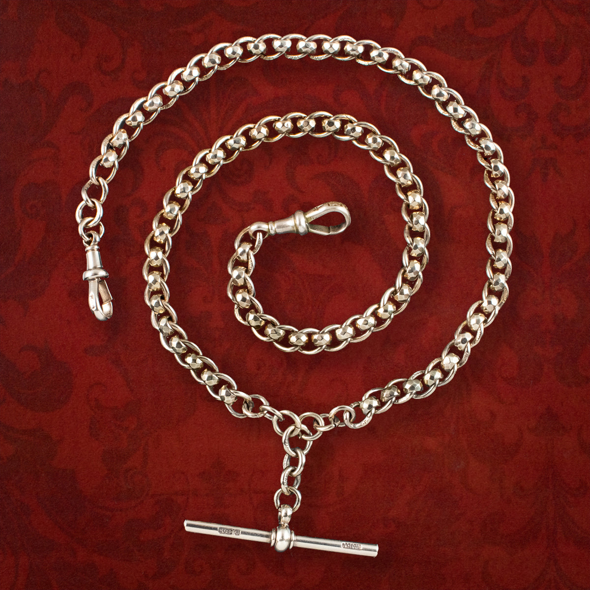 Antique Victorian Roller Ball Albert Chain 9ct Gold Main image