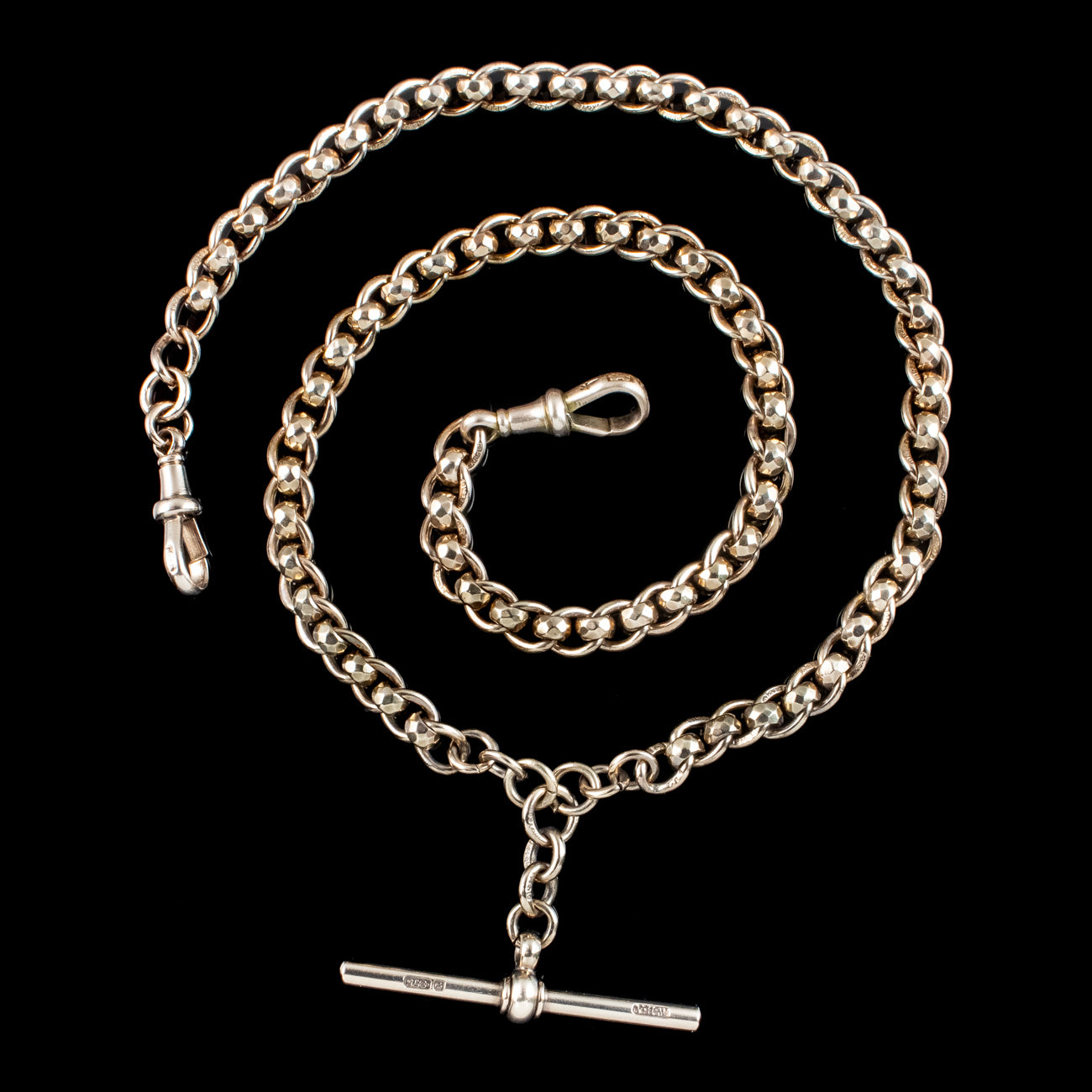 Antique Victorian Roller Ball Albert Chain 9ct Gold Secondary image