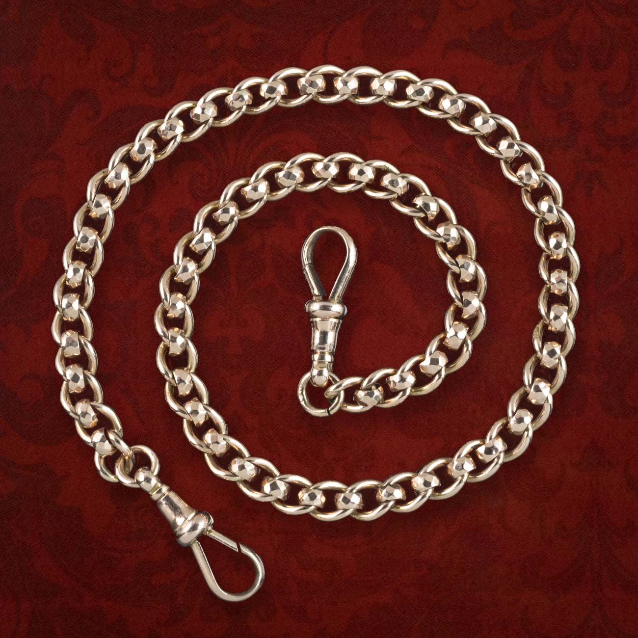 Antique Victorian Rollerball Albert Chain 9ct Gold  Main image