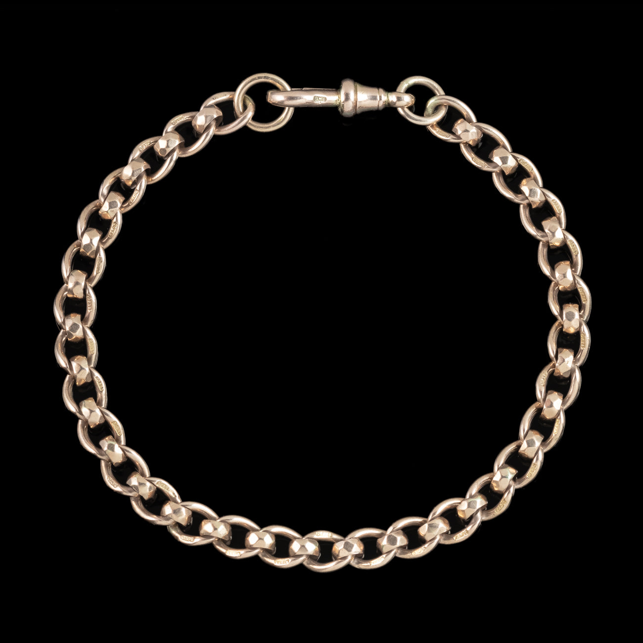 Antique Victorian Rollerball Albert Chain Bracelet 9ct Gold Secondary image