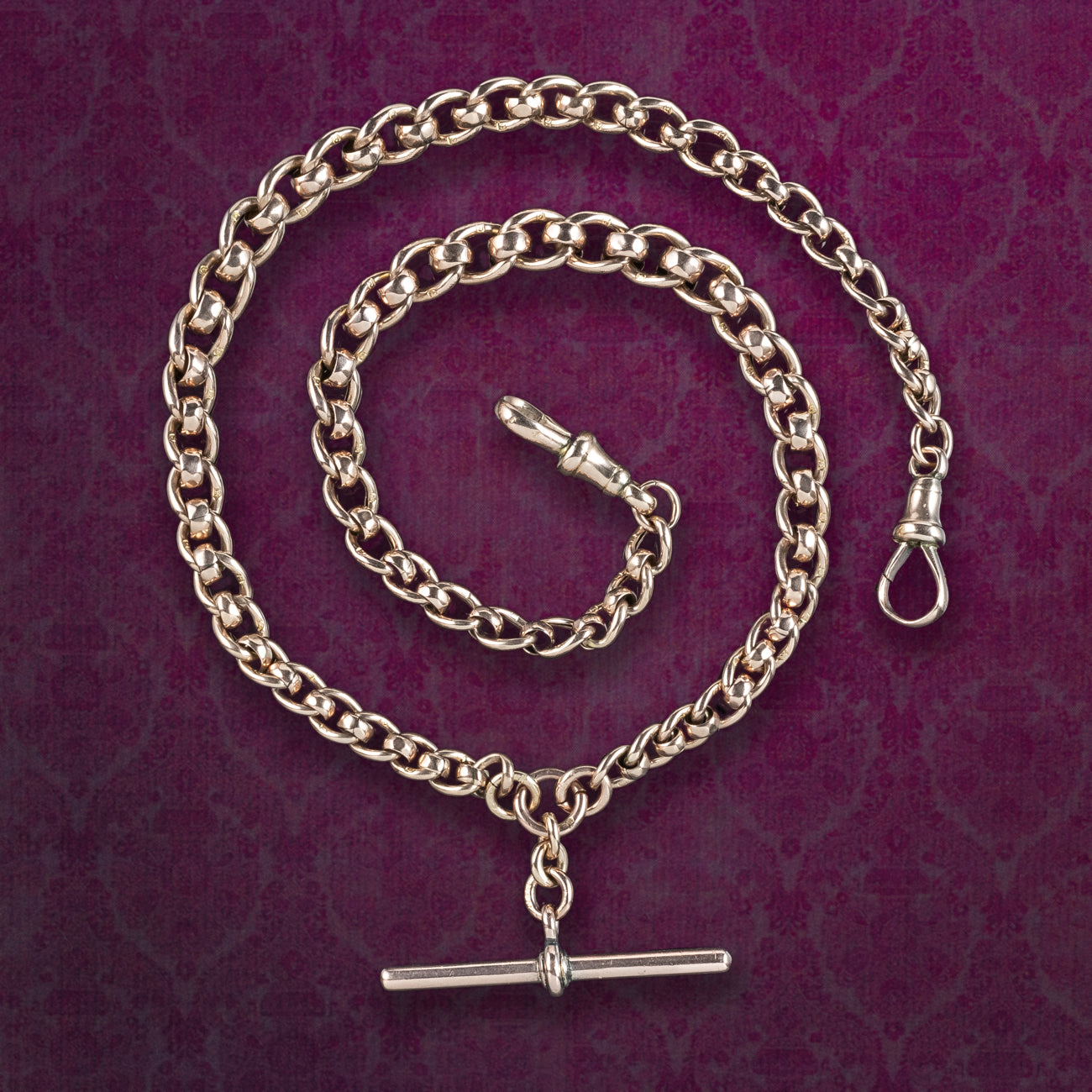 Antique Victorian Rollerball Albert Chain 9ct Gold Main image