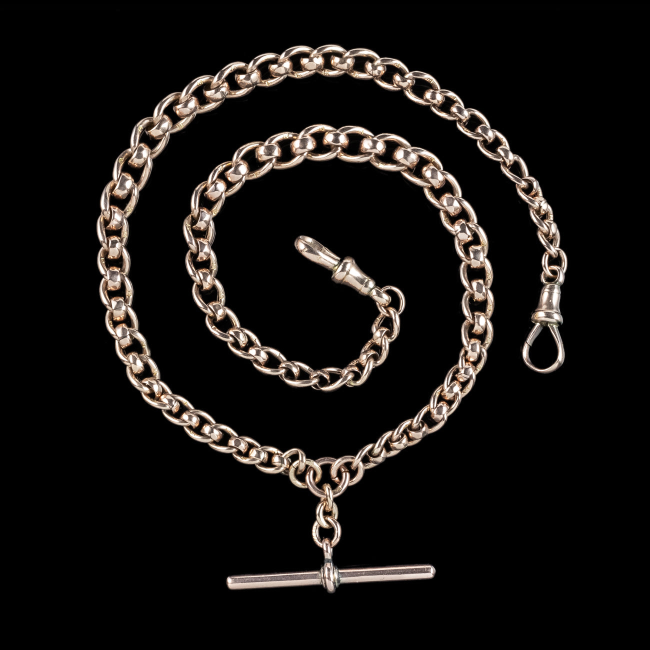 Antique Victorian Rollerball Albert Chain 9ct Gold Secondary image