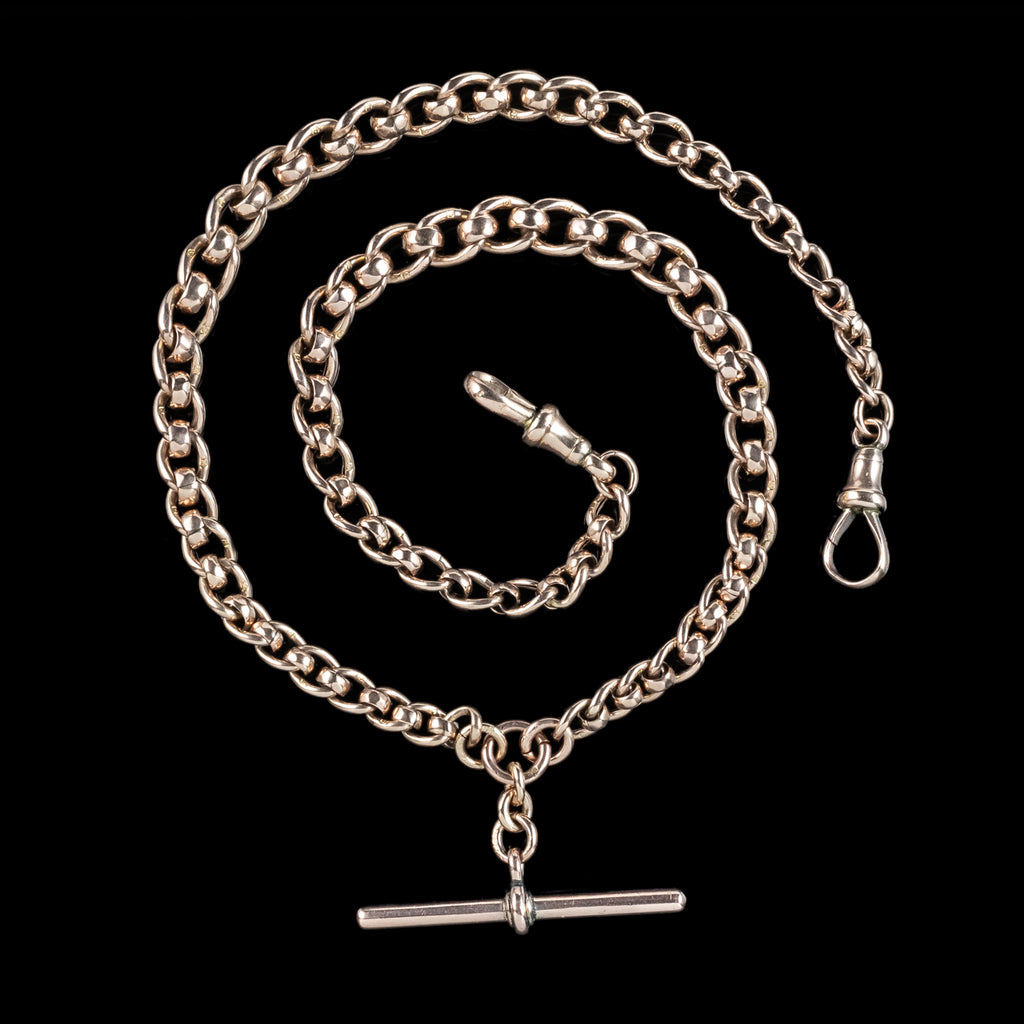 Antique Victorian Rollerball Albert Chain 9ct Gold