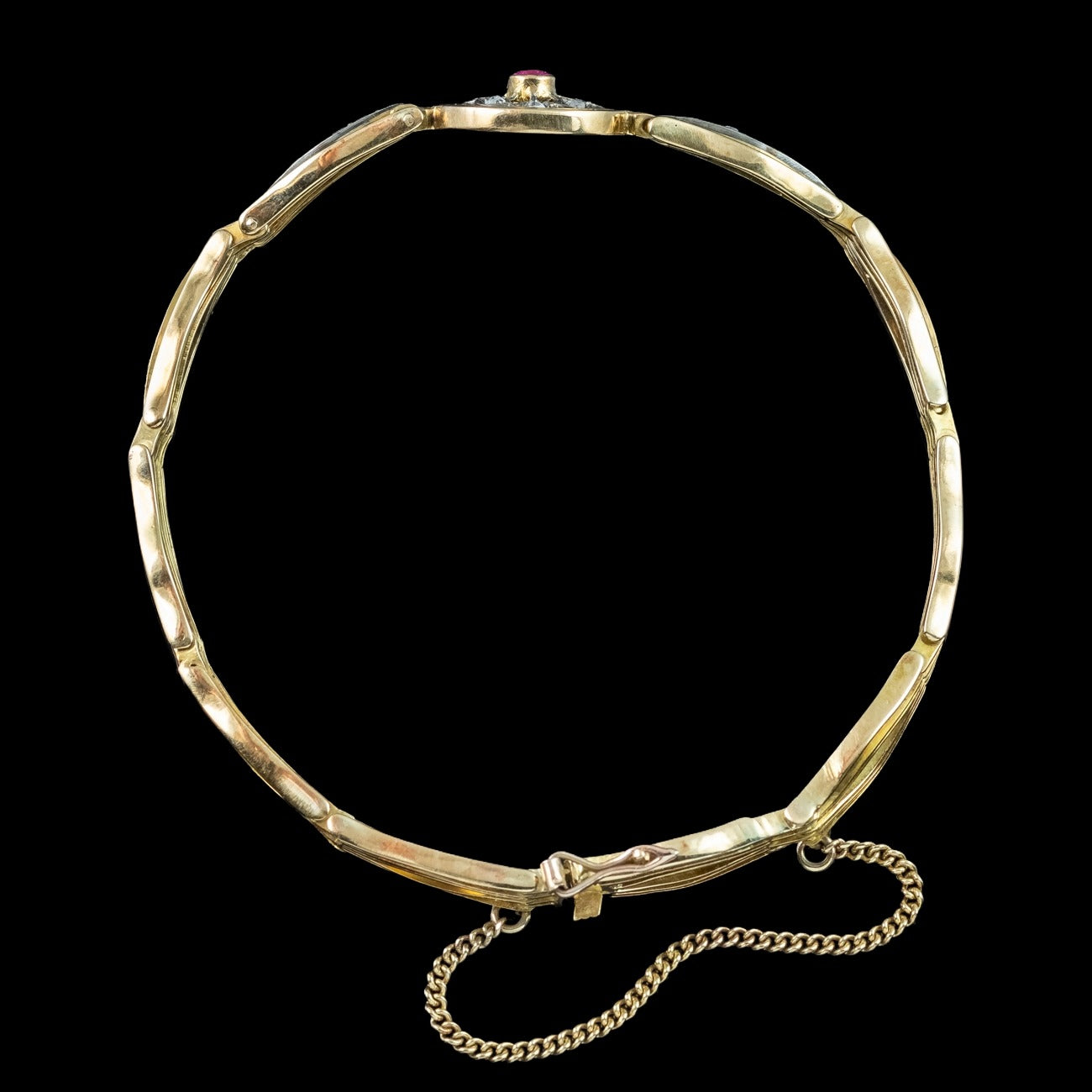 Antique Victorian Ruby Diamond Bracelet 18ct Gold