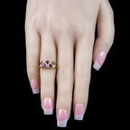 Antique Victorian Ruby Diamond Checkerboard Ring 0.68ct Ruby