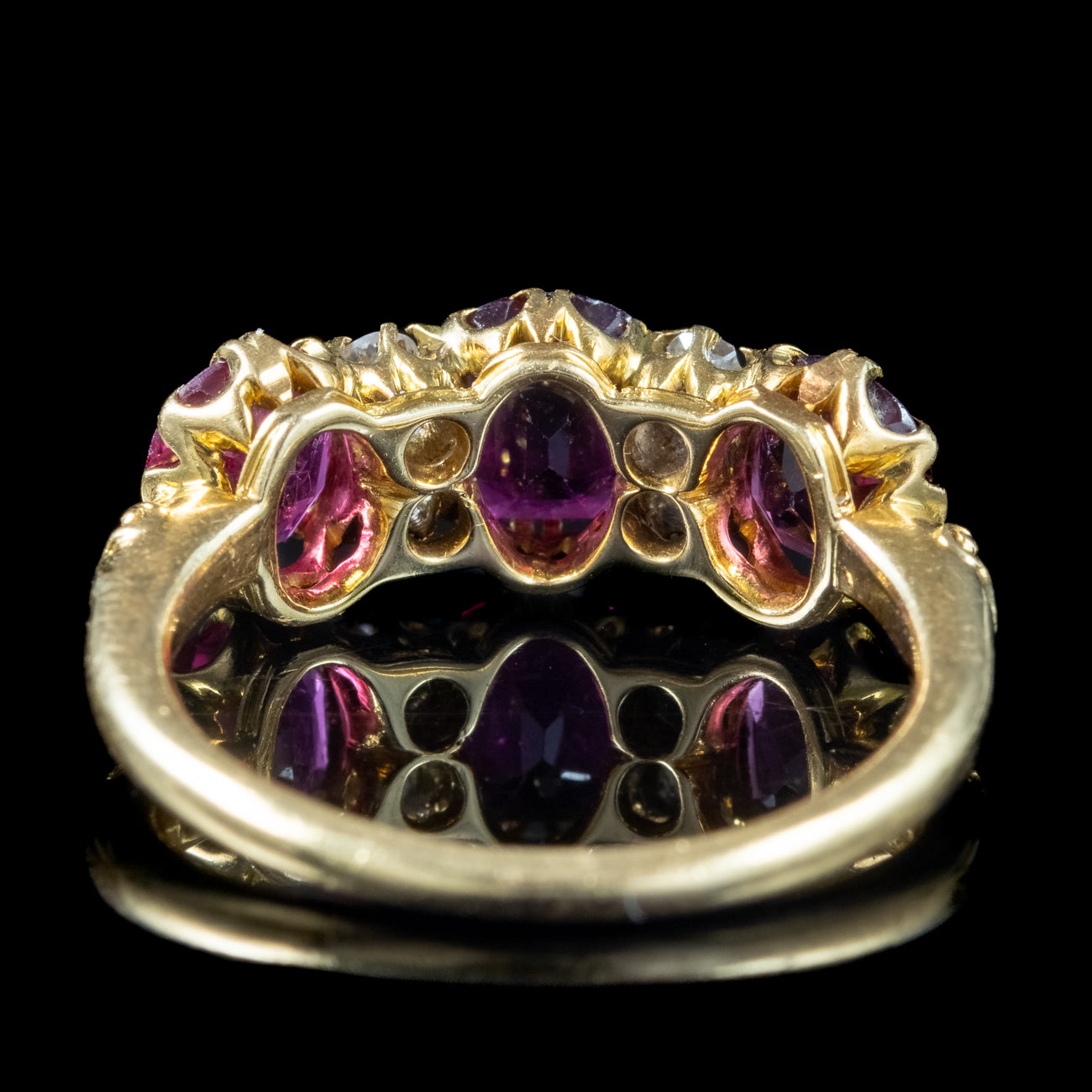 Antique Victorian Ruby Diamond Ring 2.2ct Of Ruby