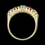Antique Victorian Ruby Diamond Ring 1.55ct Diamond 