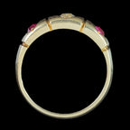 Antique Victorian Ruby Diamond Trilogy Ring Dated 1875