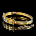 Antique Victorian Sapphire Diamond Bangle 18ct Gold With Box