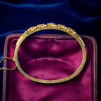 Antique Victorian Sapphire Diamond Bangle 18ct Gold With Box