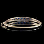 Antique Victorian Sapphire Diamond Bangle 15ct Gold 