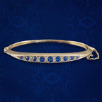 Antique Victorian Sapphire Diamond Bangle 15ct Gold 