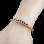 Antique Victorian Sapphire Diamond Bangle 15ct Gold 