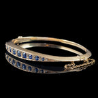 Antique Victorian Sapphire Diamond Bangle 15ct Gold 