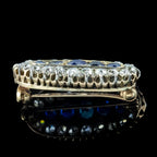 Antique Victorian Sapphire Diamond Brooch 1.5ct Sapphire 2ct Diamond