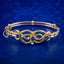 Antique Victorian Sapphire Diamond Love Knot Bangle 15ct Gold 