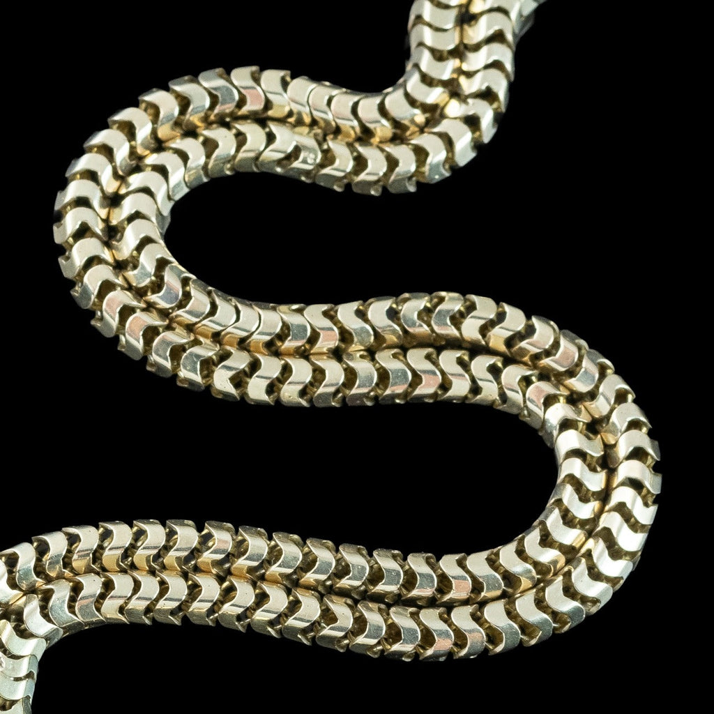 Antique Victorian Snake Guard Chain 9ct Gold 