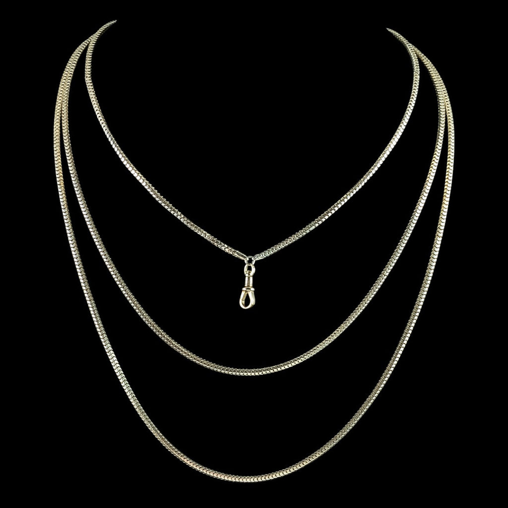 Antique Victorian Snake Guard Chain 9ct Gold 