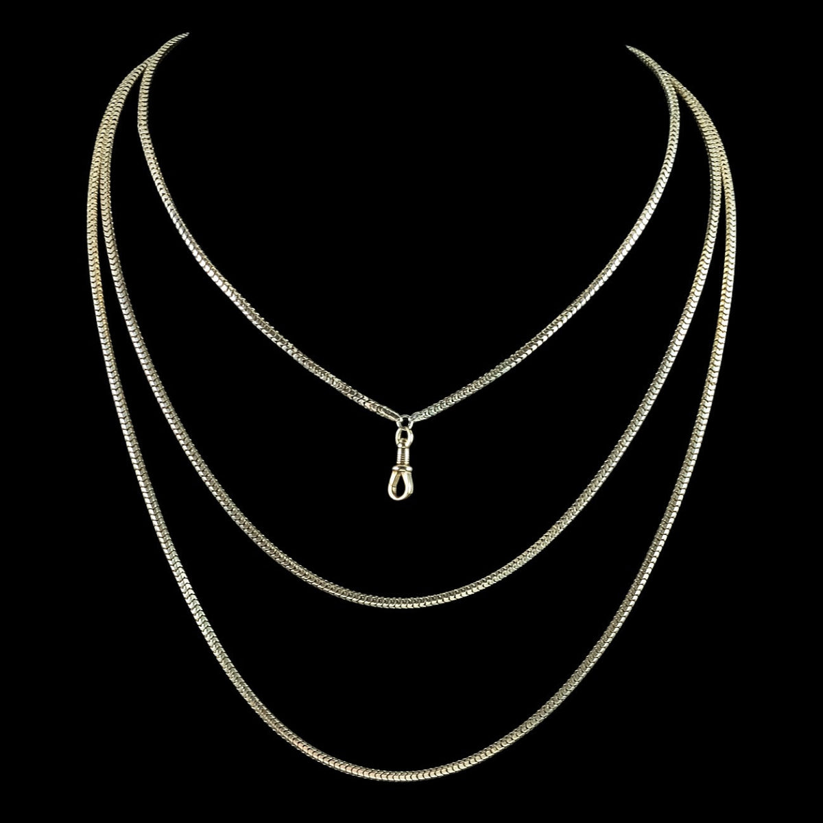 Antique Victorian Snake Guard Chain 9ct Gold 