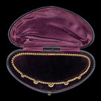 Antique Victorian Star And Crescent Pearl Necklace 18ct Gold With Box 