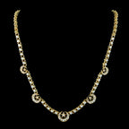 Antique Victorian Star And Crescent Pearl Necklace 18ct Gold With Box 