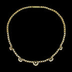 Antique Victorian Star And Crescent Pearl Necklace 18ct Gold With Box 
