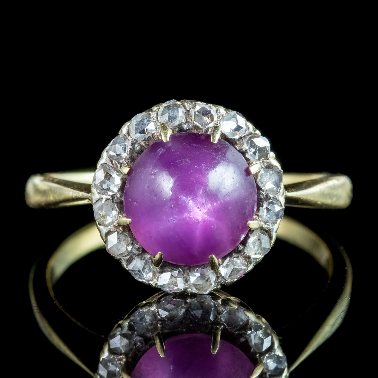 Antique Victorian Star Ruby Diamond Cluster Ring 2.3ct Ruby Secondary image