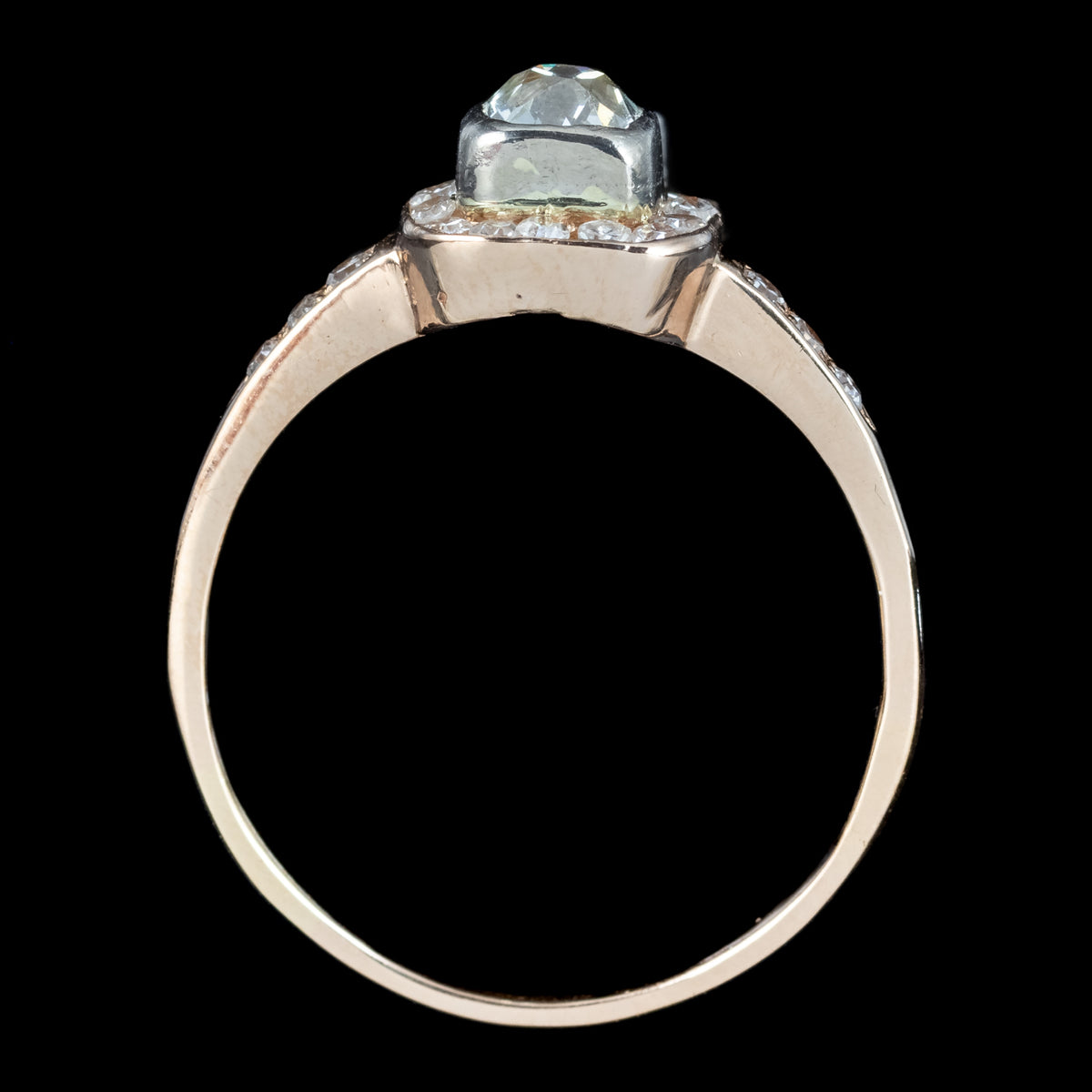 Antique Victorian Diamond Cluster Ring 1ct Total
