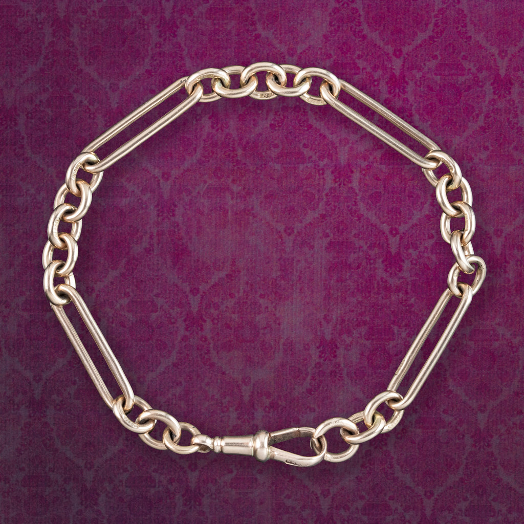 Antique Victorian Trombone Albert Chain Bracelet 9ct Gold 