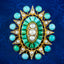 Antique Victorian Turquoise Pearl Diamond Star Pendant 18ct Gold