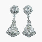 Antique Art Deco Diamond Earrings Night And Day 2.9ct Total