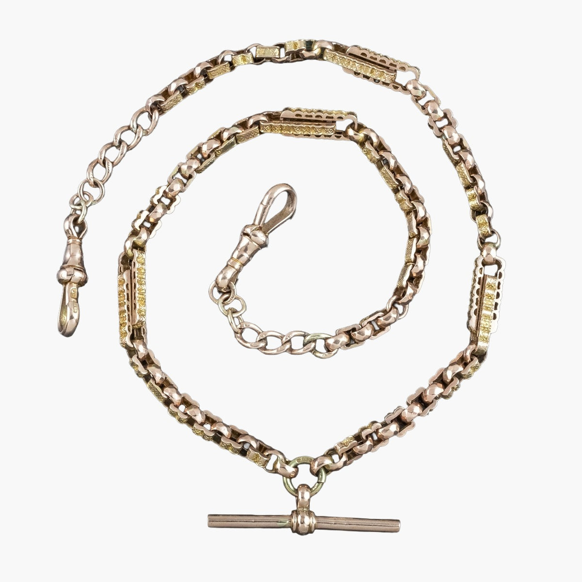 Antique Edwardian Albert Chain Necklace 9ct Gold 17.8 Inch