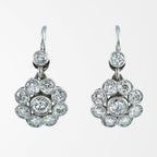 Antique Edwardian Diamond Earrings 1.84ct Daisy Cluster