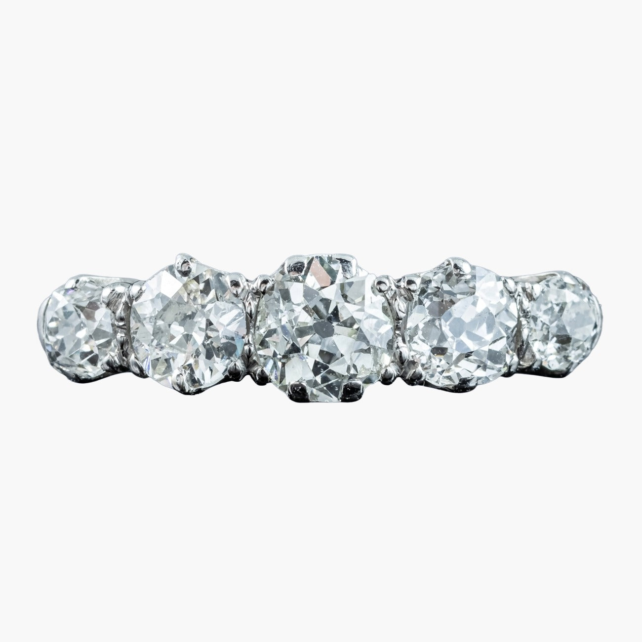 Antique Edwardian Diamond Ring 1.75ct Old Cut Diamonds Main image