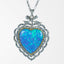 Antique Edwardian Opal Diamond Heart Pendant Necklace Platinum 18ct Gold