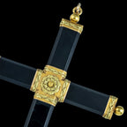 Antique Georgian Cross Pendant Black Onyx 18ct Gold