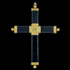 Antique Georgian Cross Pendant Black Onyx 18ct Gold