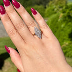 Antique Victorian Diamond Navette Cluster Ring 1.4ct Total