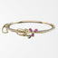 Antique Victorian Flower Bangle 15ct Gold Pink Sapphire Diamond Pearl